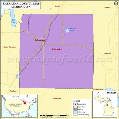 Kalkaska County Map, Michigan