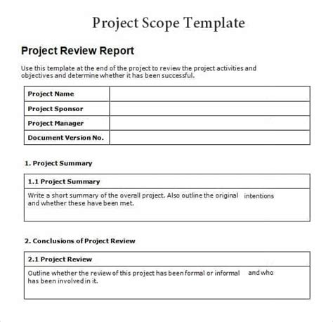 3 Free Project scope statement templates - Word Excel Sheet PDF