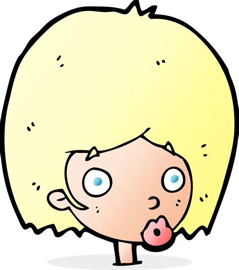 cartoon surprised female face 12281980 Vector Art at Vecteezy