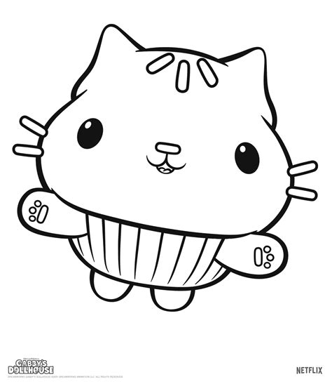 Cakey Cat Coloring Page - Free Printable Coloring Pages