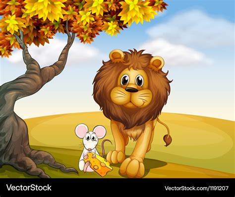 A lion and mouse Royalty Free Vector Image - VectorStock