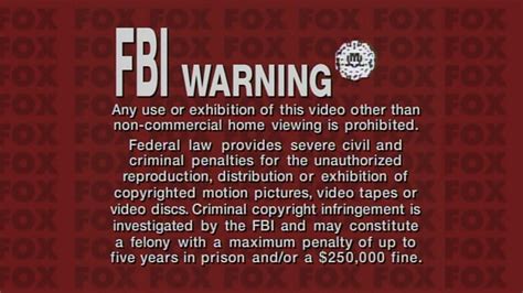 Image - 20th Century FOX FBI Warning Screen 3a.jpg | The FBI Warning ...