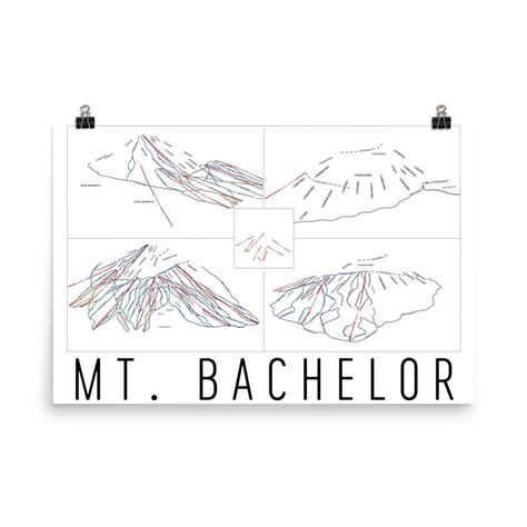 Mt. Bachelor Ski Map Art Mt. Bachelor Oregon Mt. Bachelor | Etsy in ...