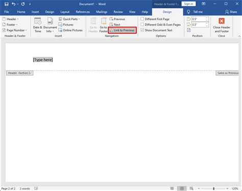 How to insert different first page header in word - mavast