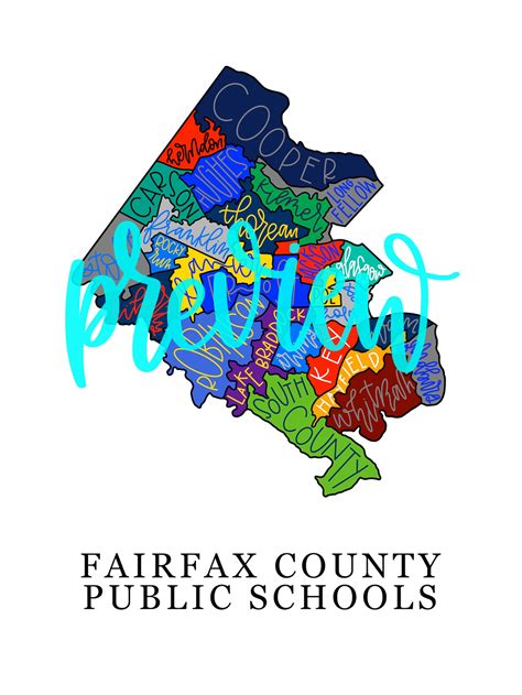 Fairfax County Public Middle Schools Map - Etsy