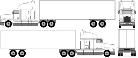 Semi Truck Outline Drawing Side Profile