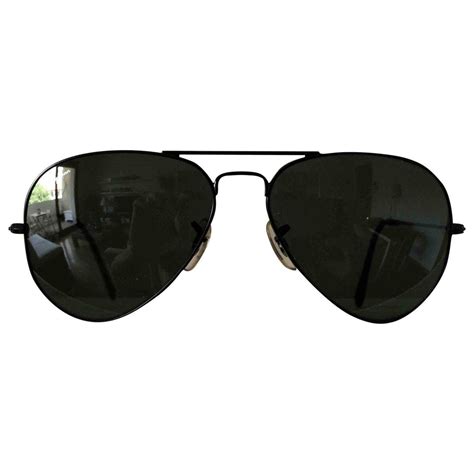 Ray-Ban Aviator Sunglasses in Black - Lyst