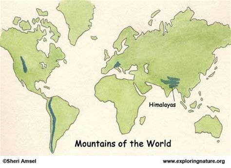 World Map Himalayan Mountains Location