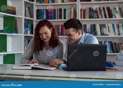 Guy and Girl Studying in the Library Stock Image - Image of girl, book ...