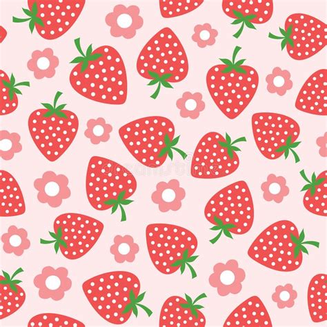 Seamless Strawberry Pattern Stock Vector - Illustration of background ...