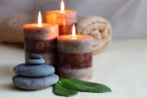 Candles and Massage Stones in Zen Spa 910764 Stock Photo at Vecteezy