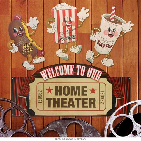 Create a vintage movie theater look that's fun and inviting! Set of 4 ...