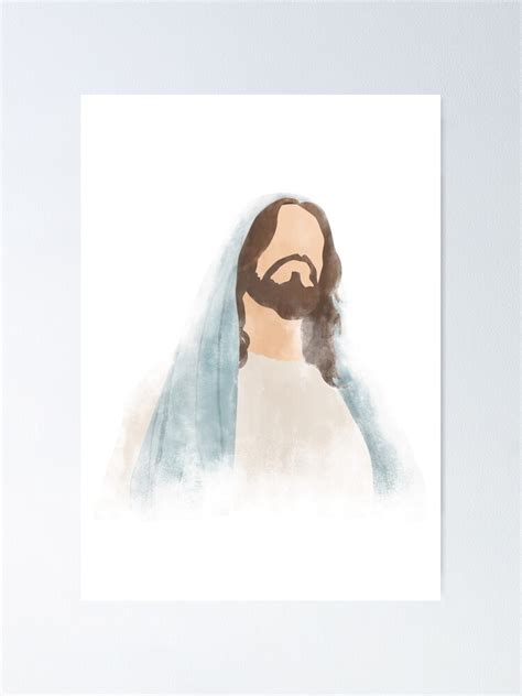 "Watercolor Portrait of Jesus Christ, LDS Art, Jesus Painting" Poster ...