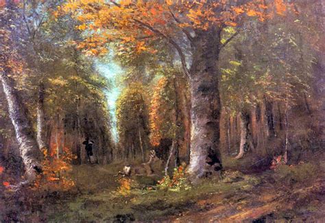 Peinture Française du 19ème Siècle: Forest in Autumn (1841)