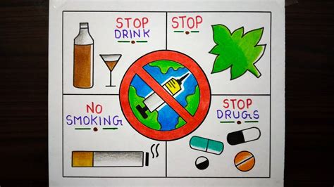 International Day Against Drug Abuse Drawing / Anti Drugs Day Poster ...