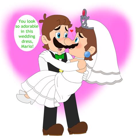 Luigi and Mario with wedding dress by iedasb on DeviantArt