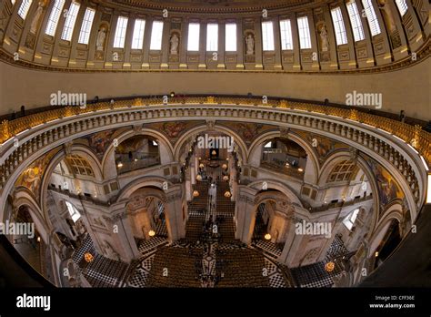 Whispering Gallery and nave, interior of St Paul's Cathedral, London ...