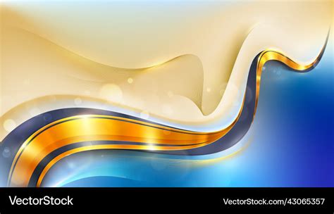 Elegant background with gold and blue elements Vector Image