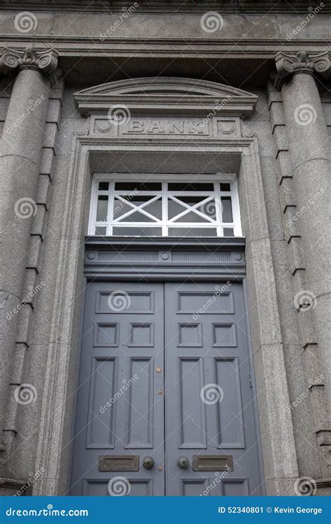 Bank Sign stock image. Image of facade, grey, daylighting - 52340801