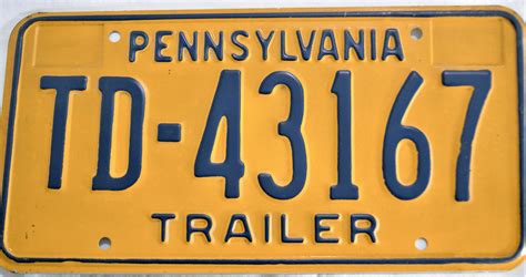 Pennsylvania License Trailer Plate 1970's Very | Etsy