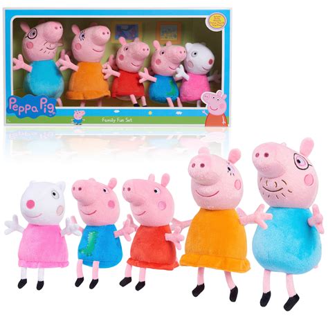 Peppa Pig Family Fun Plush Toys 5 Pack Includes Peppa, George, Mummy ...