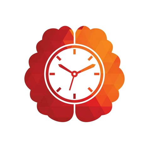 Brain time vector logo template. This design use clock symbol. Time ...