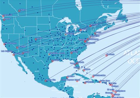 British Airways route map - North America