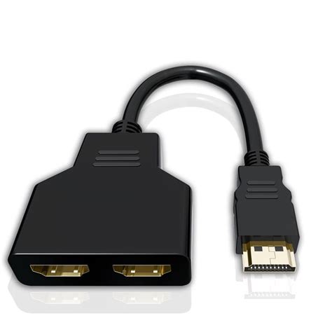 4K HDMI 2.0 Cable Splitter Adapter Converter 1 In 2 Out HDMI Male to 2 ...