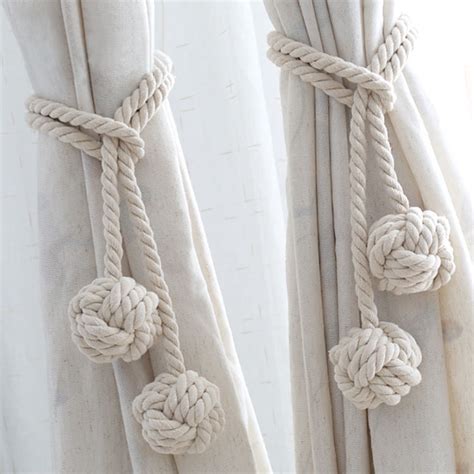 2 Pack Rustic Curtain Tiebacks 2balls- Outdoor Curtain Drapery ...