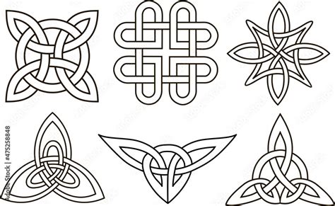 Medieval Celtic knot tattoo set. Celtic, Irish knots ornament. Celtic ...