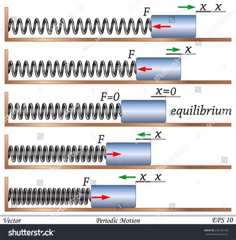 Motion Mass On Ideal Spring Periodic Stock Vector 235189108 - Shutterstock