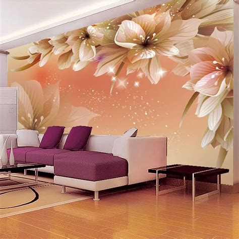 Aliexpress.com : Buy Custom 3D Photo Wallpaper Modern Flower Wall Mural ...