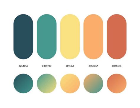 Green, yellow, orange color schemes & gradient palettes | Flat color ...