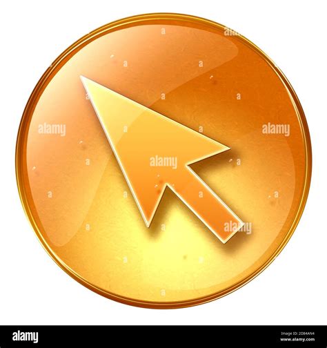 Cursor icon yellow, isolated on white background Stock Photo - Alamy