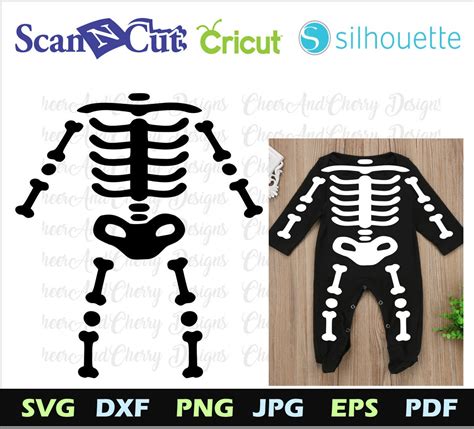 Skeleton Costume Svg File Boys Halloween Skeleton SVG for DIY - Etsy