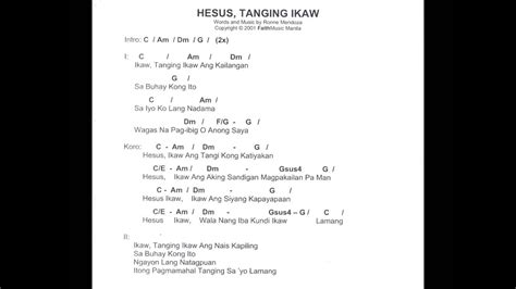 Hesus, Tanging Ikaw - Faith Music Manila Chords - Chordify