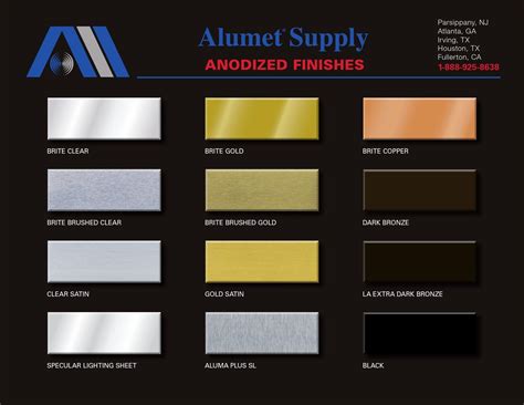 Alumet Anodized Finishes Color Chart by Alice Buchman Creative Design ...