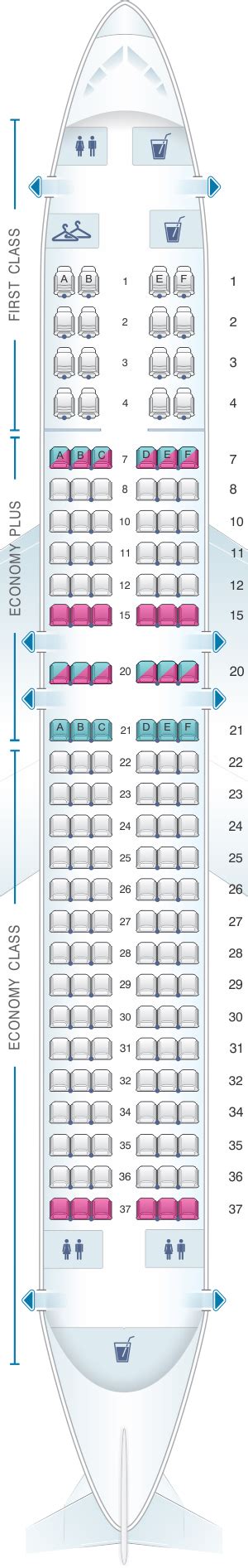 Seat Map United Airlines Boeing B737 800 – version 1 | Best airplane ...