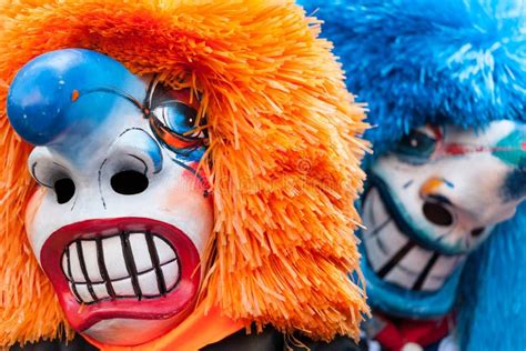 Traditional Waggis Masks at Fasnacht Festival Basel, Switzerland ...