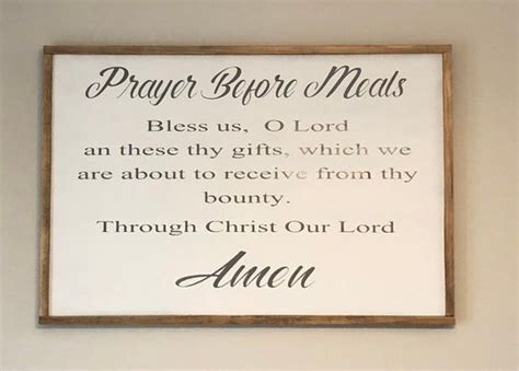 Large Prayer Before Meals Sign large dining room sign grace | Etsy in ...