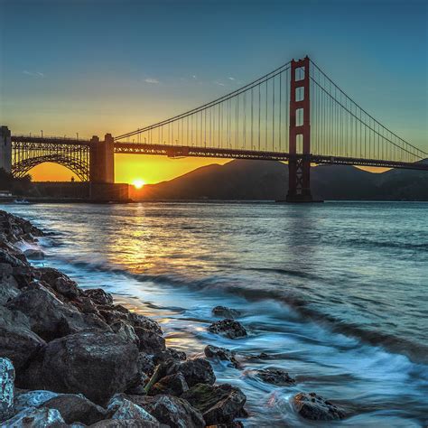 Golden Gate Bridge at Sunset Photograph by Around The World - Fine Art ...