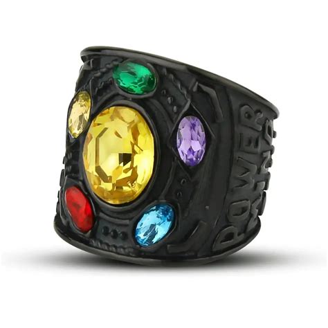 EdgLifU Marvel Avengers thanos Rings Gold Infinite Power Gauntlet ...