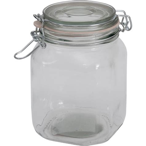 Mainstays 38 oz Clear Glass Jar with Clamp Lid - Walmart.com