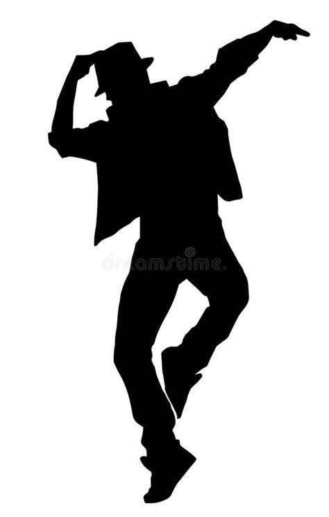 Dancing male silhouette stock vector. Illustration of black - 228126389