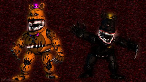 FNAF 4 wallpaper extra Nightmare Fredbear and Nightmare on deviantart