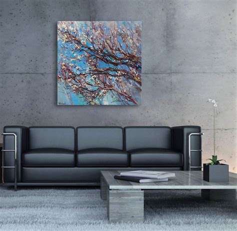 Flowering Apricot Tree Large Oil Painting Apricot Blossoms | Etsy