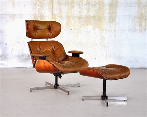 SELECT MODERN: Plycraft Eames Style Leather Lounge Chair & Ottoman