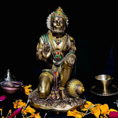 Buy V.S. VISKAA Store Lord Hanuman Statue Metal Finish for Pooja/Puja ...