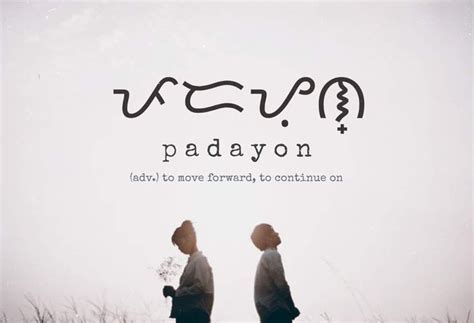 two people standing next to each other with the words padayon written ...