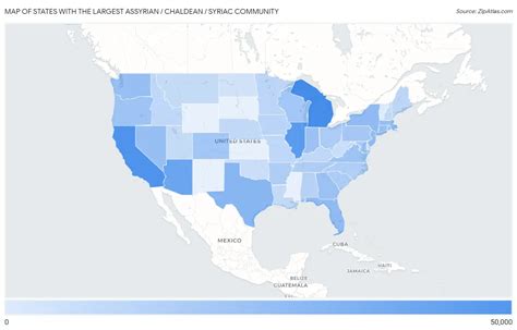 Top 10 States | Largest Assyrian / Chaldean / Syriac Community | Zip Atlas